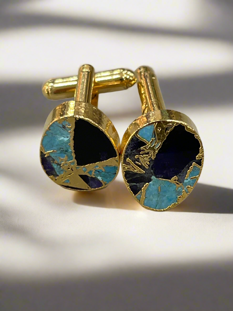 turquoise & sapphire cufflinks