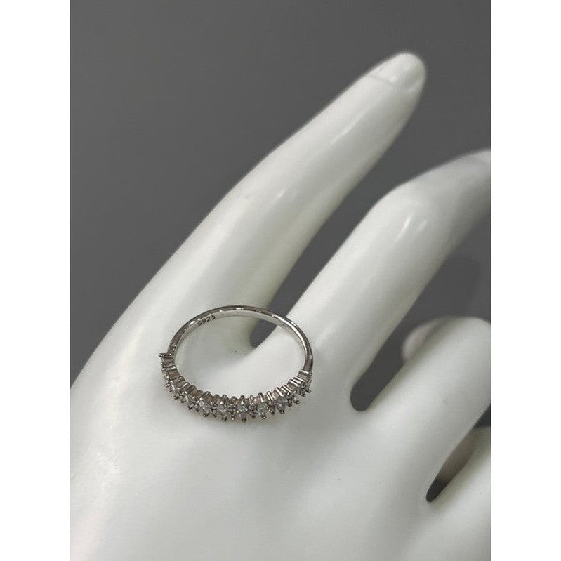 Twilight Glamour: Sterling Silver Zirconia Ring