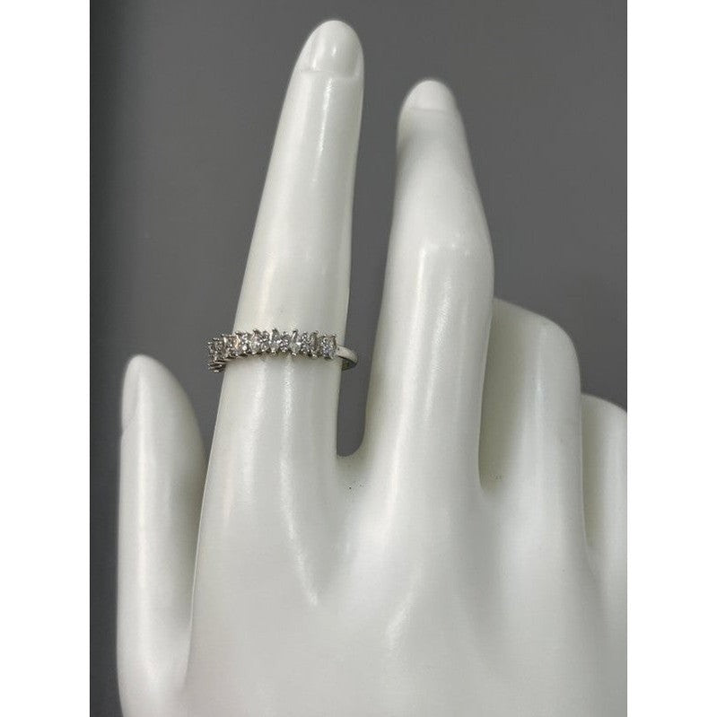 Twilight Glamour: Sterling Silver Zirconia Ring