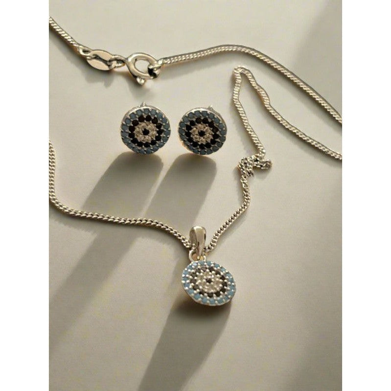 Ward off Negativity: Sterling Silver Evil Eye Set