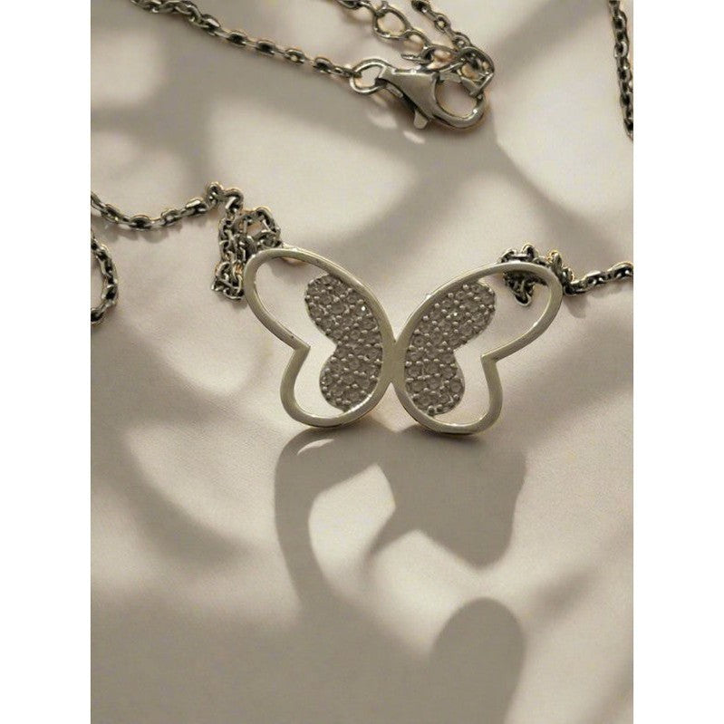 Whimsical Wings: Sterling Silver Butterfly Necklace