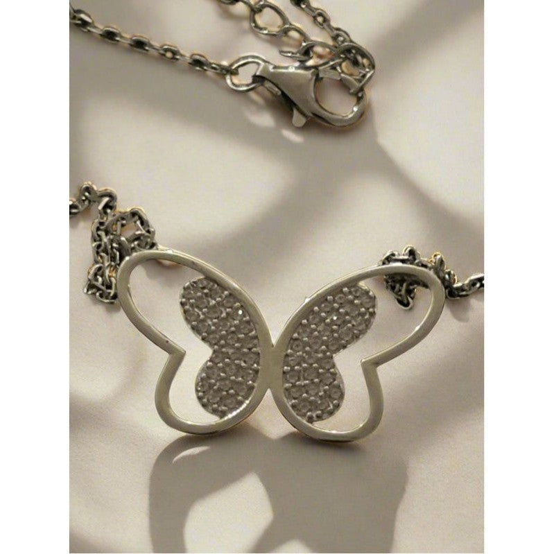 Whimsical Wings: Sterling Silver Butterfly Necklace