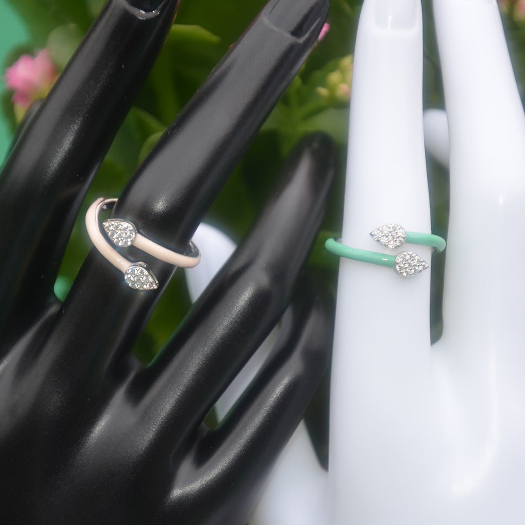 Adjustable Snake Head Zircon Silver Ring - SBJ