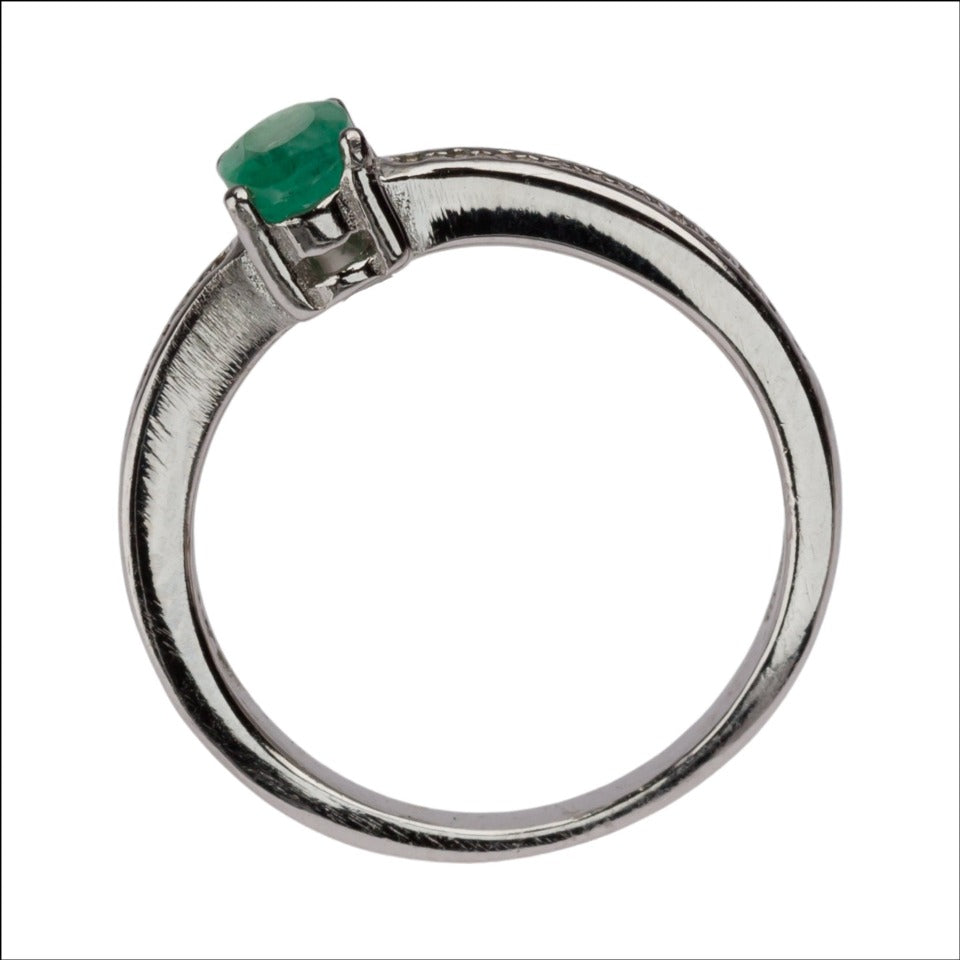Elegant Sterling Silver Ring with Sapphire, Emerald, or Ruby Options - SBJ