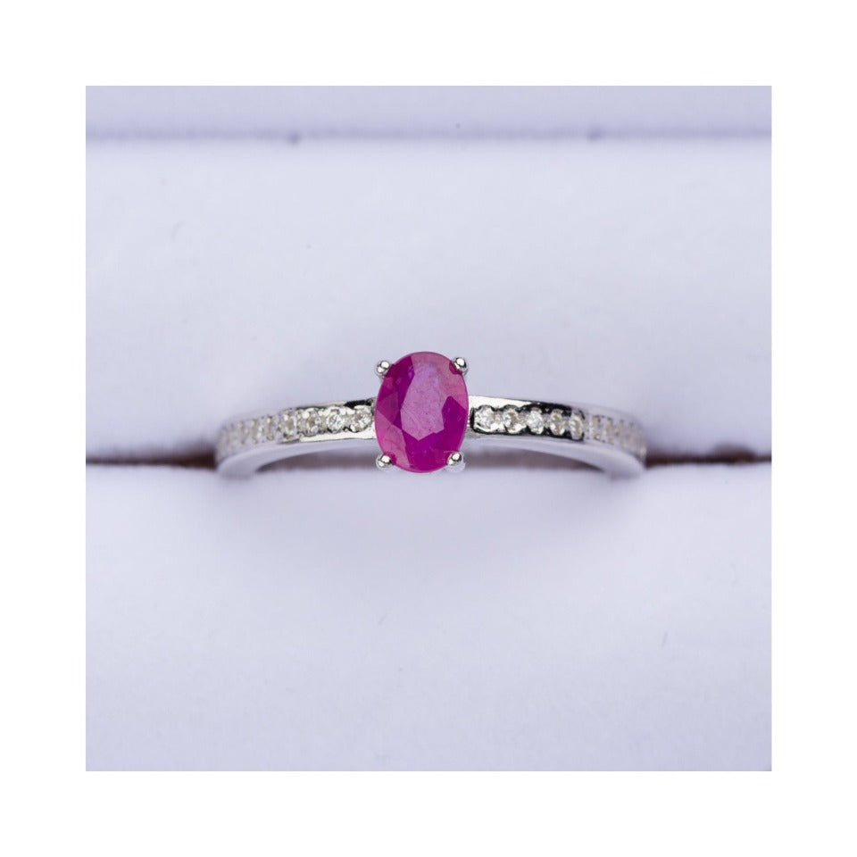 Elegant Sterling Silver Ring with Sapphire, Emerald, or Ruby Options - SBJ