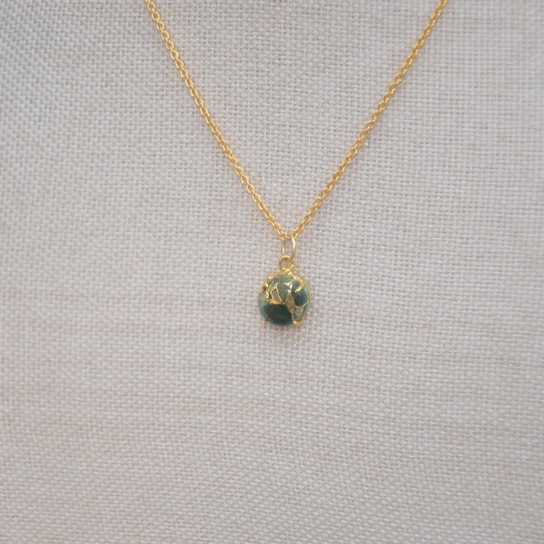 Green Mohave Gold Plated Pendant - SBJ