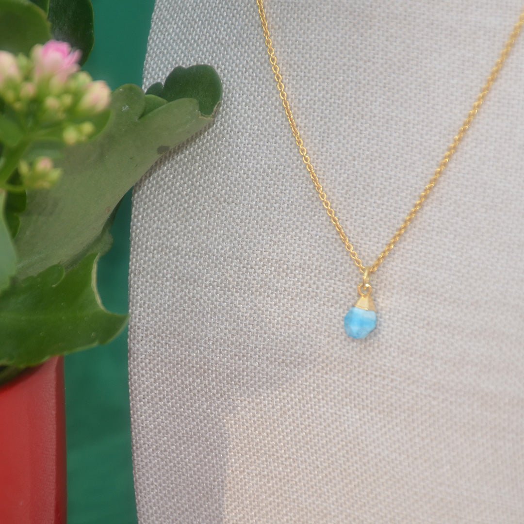 Turquoise Gold Plated Pendant - SBJ
