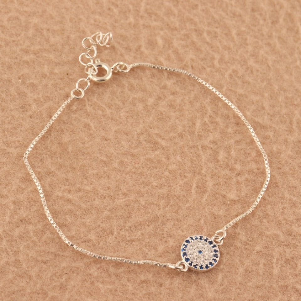 Sterling silver evil eye on sale bracelet