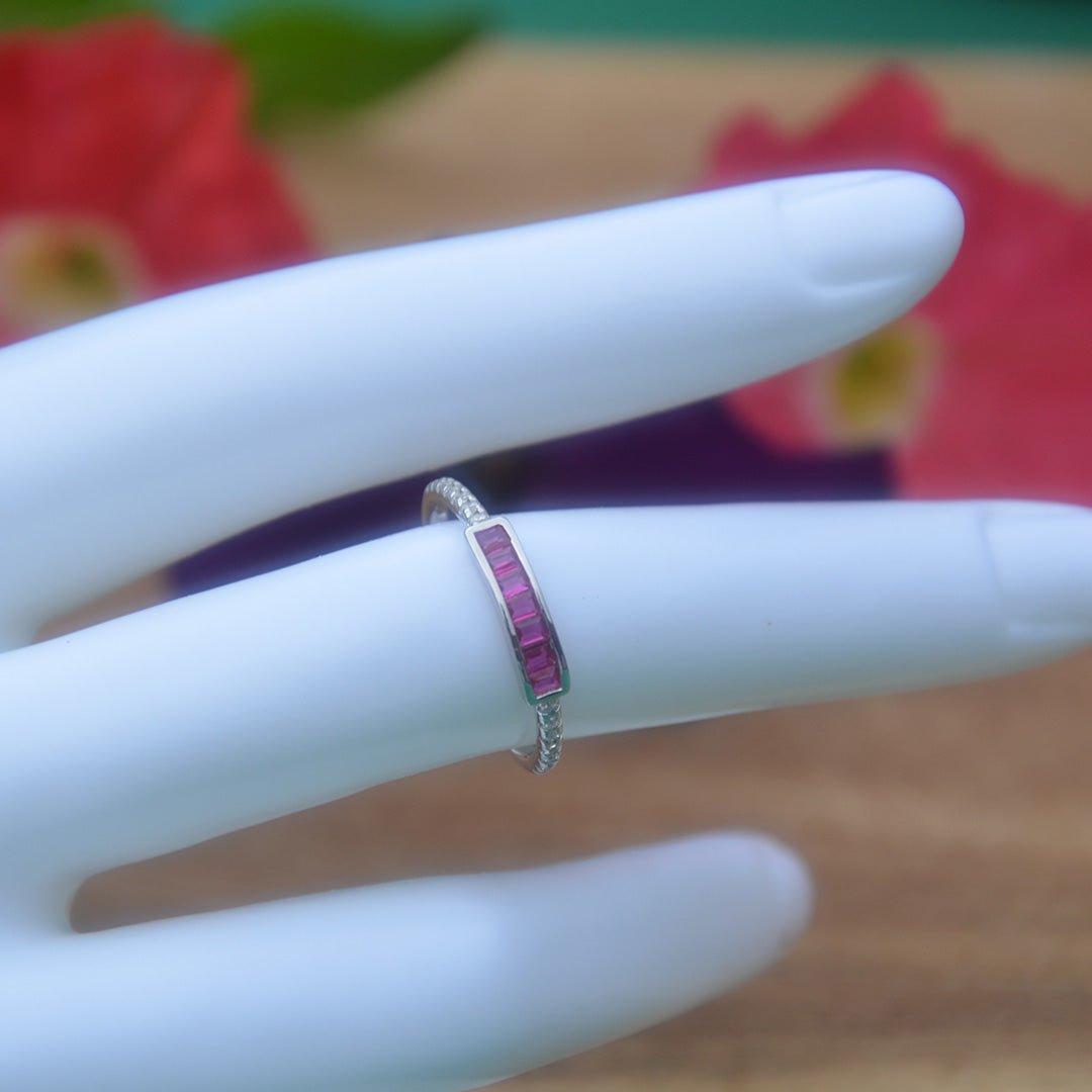 Sterling Silver Ring with Sapphire, Emerald, Ruby, and Zircon - SBJ
