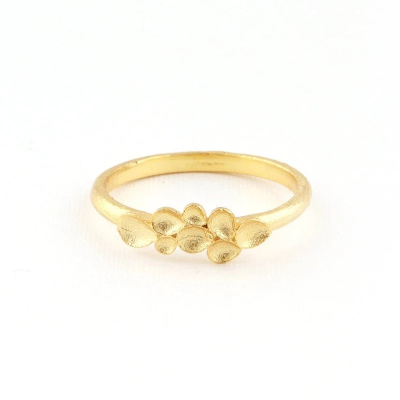 Eternal Blossom: Exquisite Thin Gold-Plated Ring with Eight Petals - SBJ
